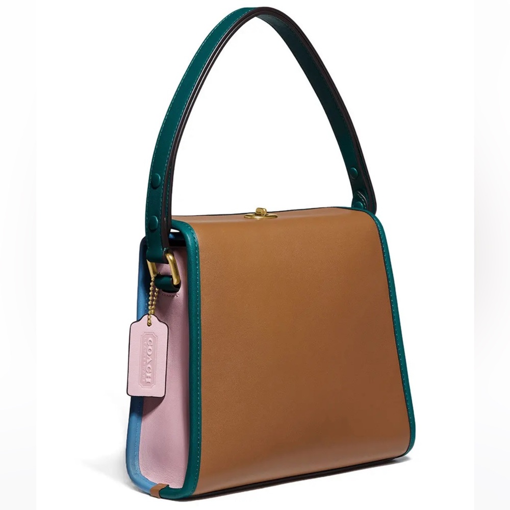 Coach Colorblock Turnlock Shoulder Bag - Picture 3 of 8
